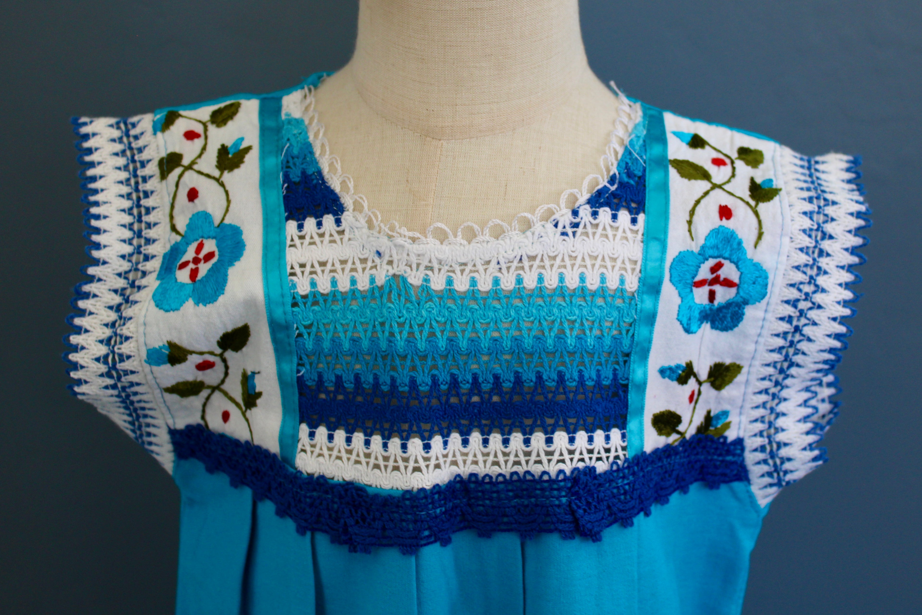 Girls Hand-Embroidered Oaxacan Crochet Dress