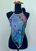 Geometric Diamond Backless Halter Top