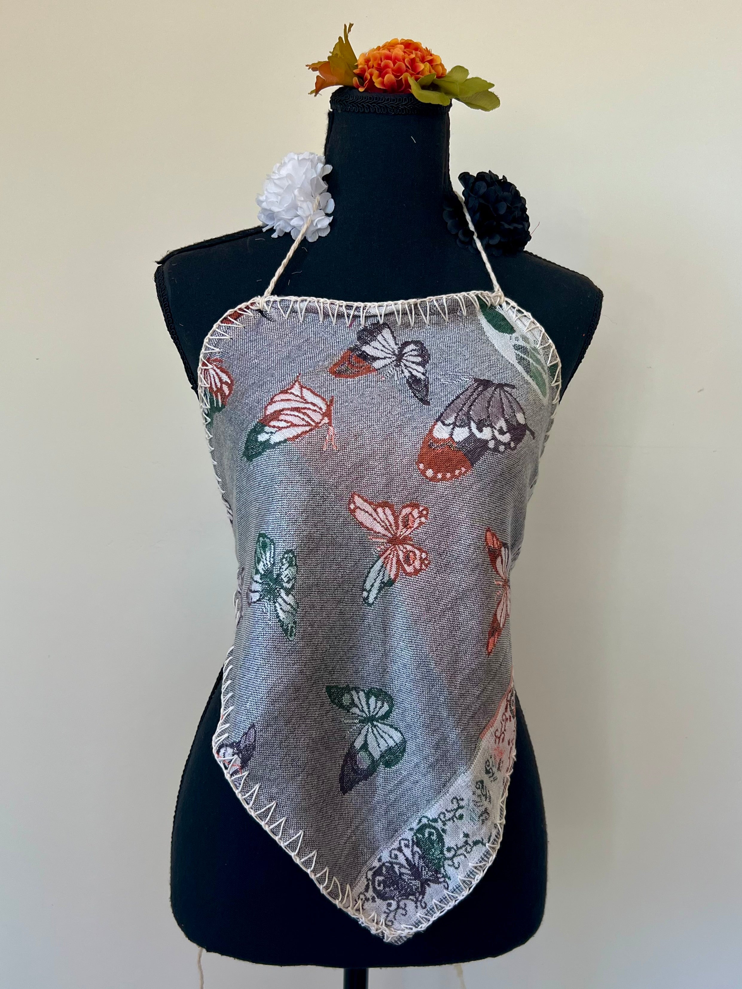Butterfly Diamond Backless Halter Top