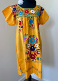 Handmade Oaxacan Embroidered Short Length Dress - San Antonino Style