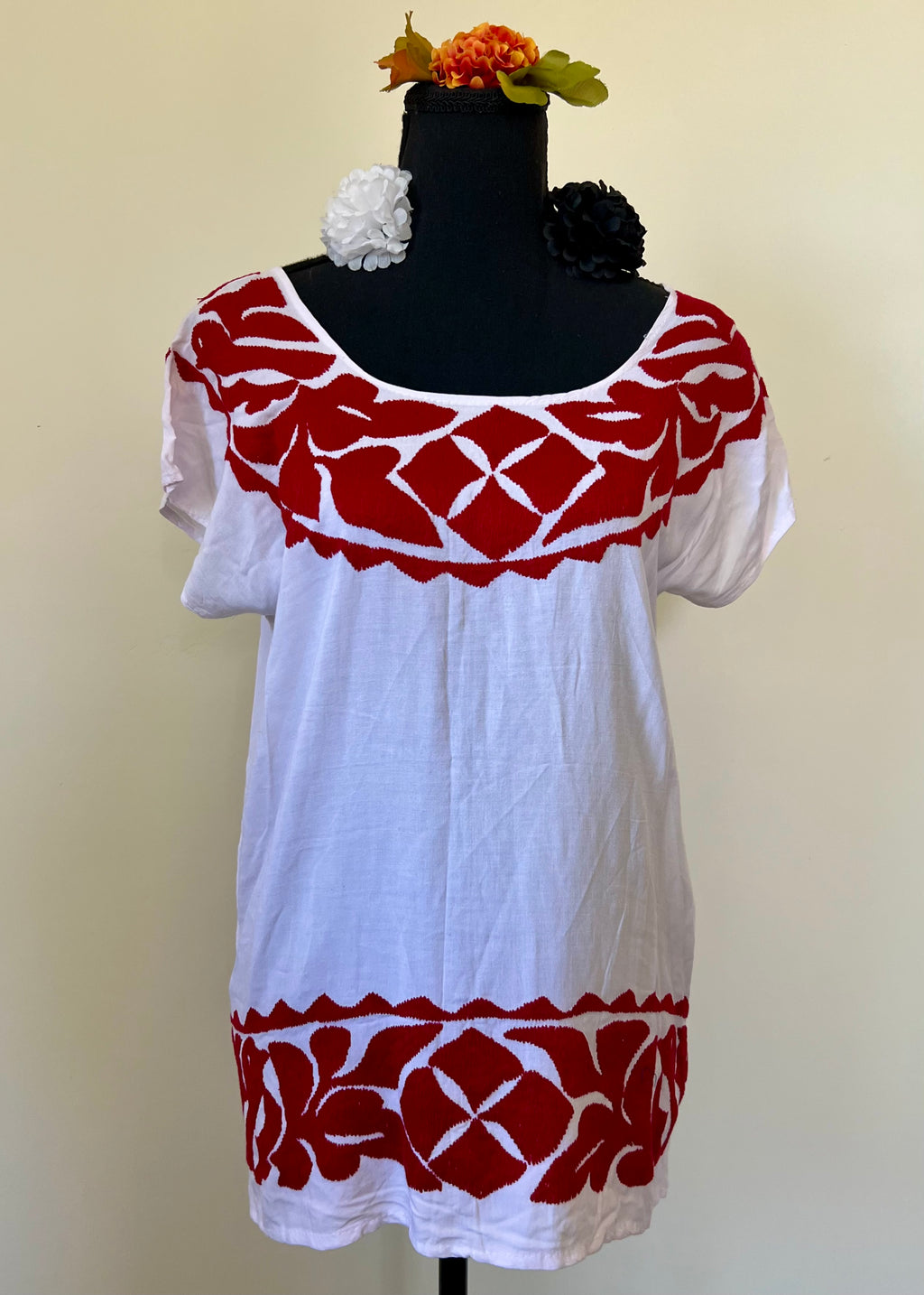 Traditional Oaxacan Embroidered Blouse – San Antonino Style