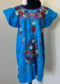 Handmade Oaxacan Embroidered Short Length Dress - San Antonino Style