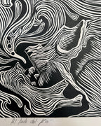 “Al Lado Del Rio” by Leon Arrazola- Grabado- Woodcut Printmaking 3/30