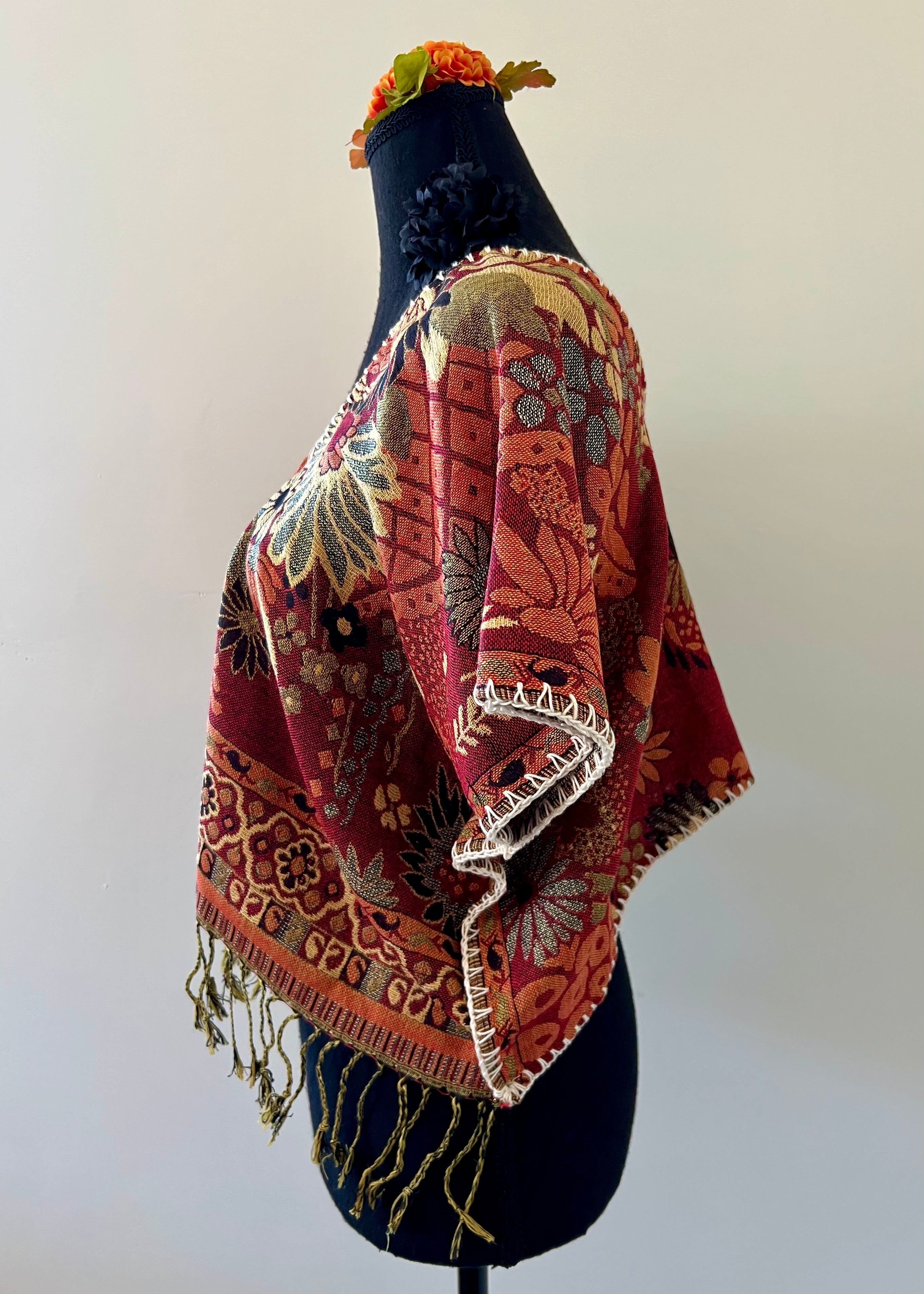 Floral Cropped Huipil-style Top