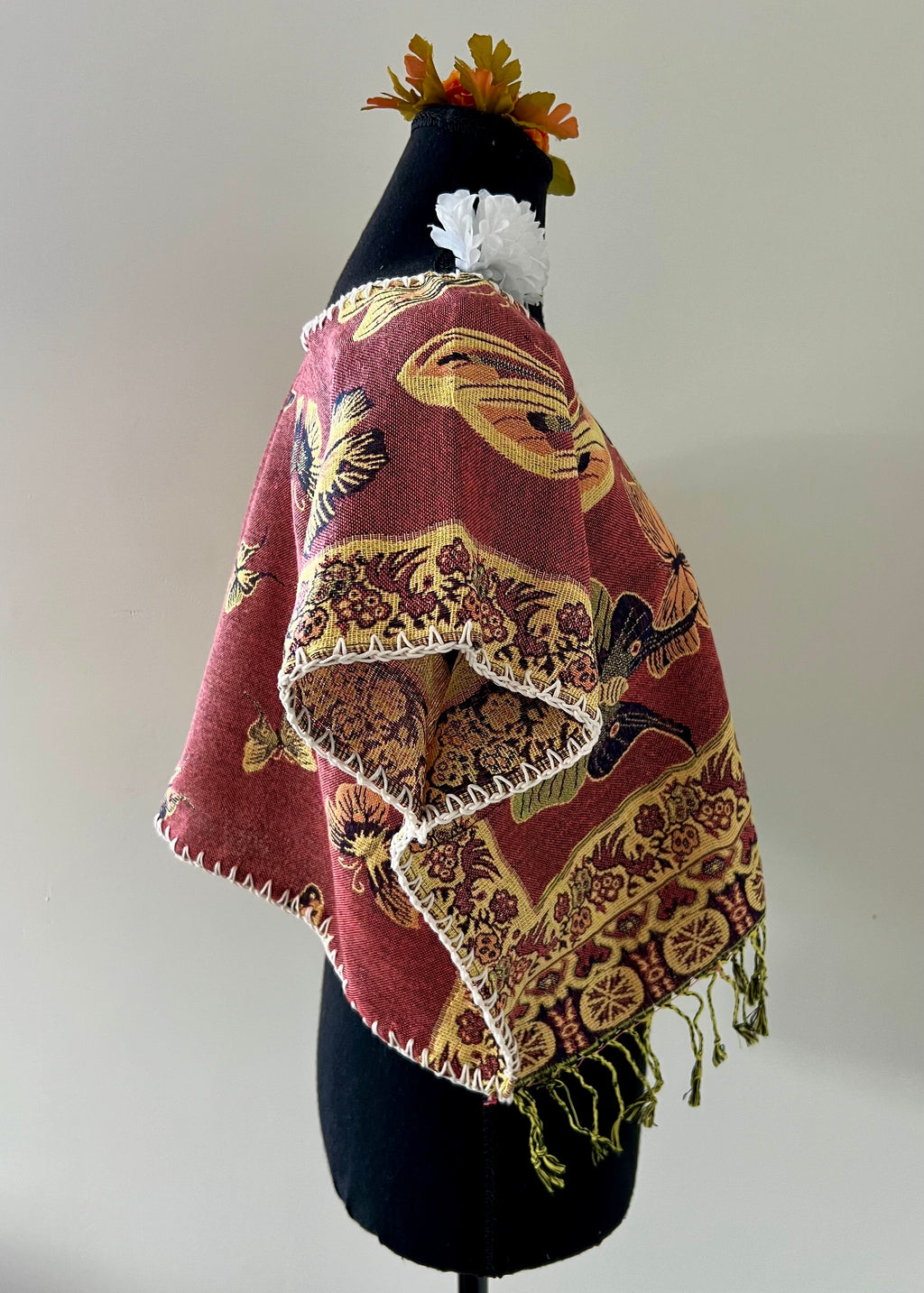 Butterfly Cropped Huipil-style Top