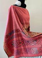 Geometric Border Rebozo-Style Woven Shawl / Multi-Way Cover-Up