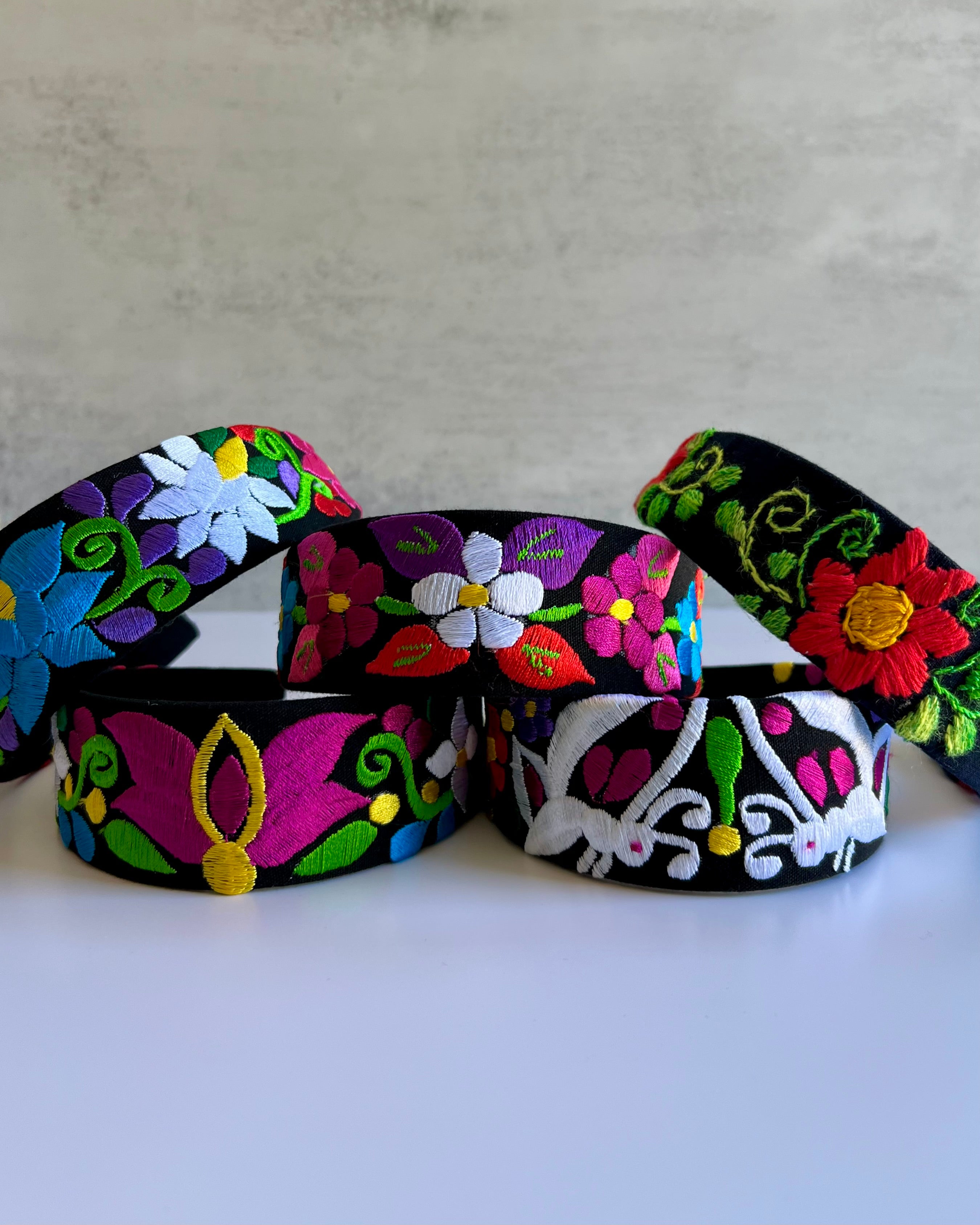Embroidered Headbands Floral