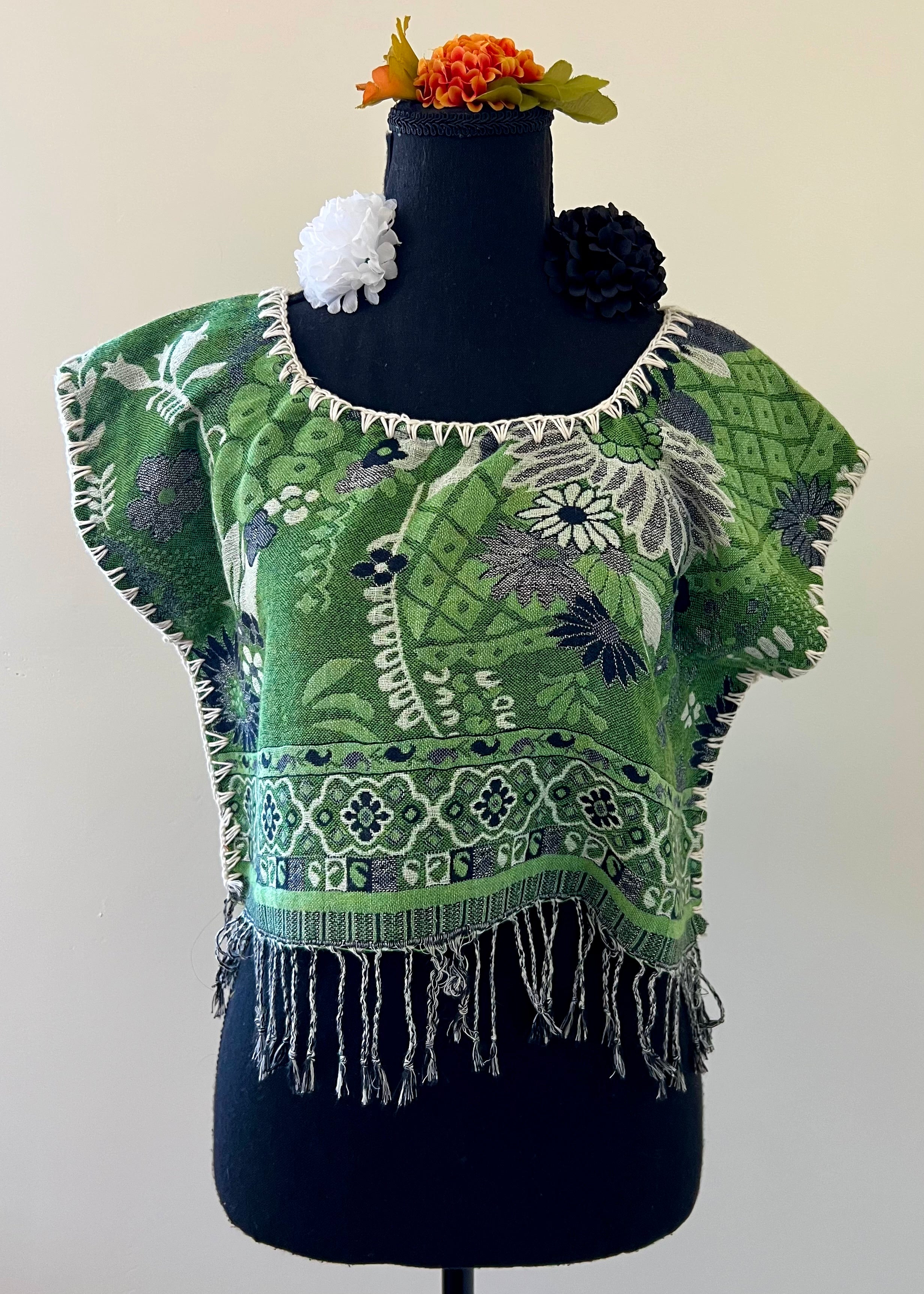 Floral Cropped Huipil-style Top