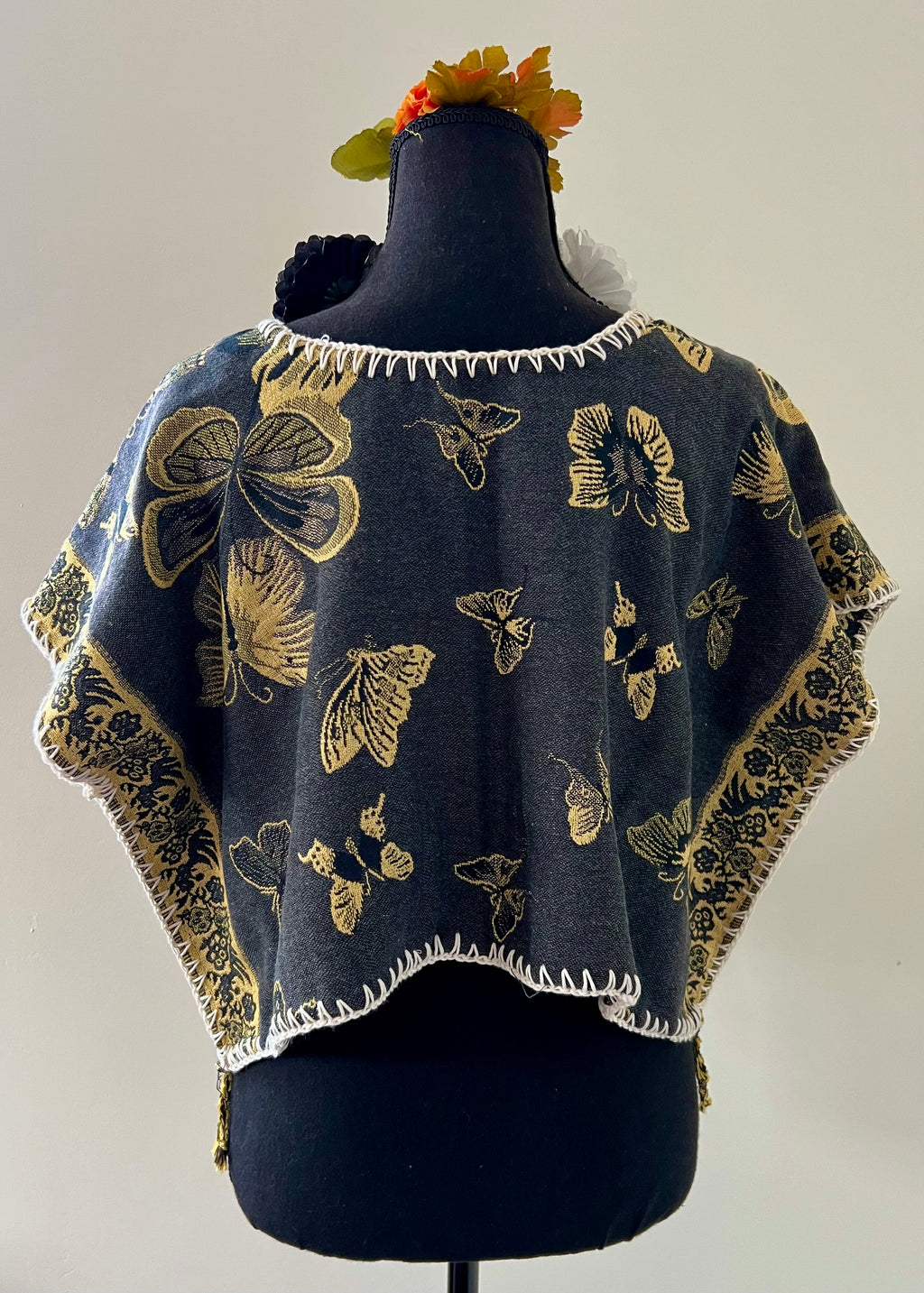 Butterfly Cropped Huipil-style Top