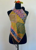 Geometric Diamond Backless Halter Top