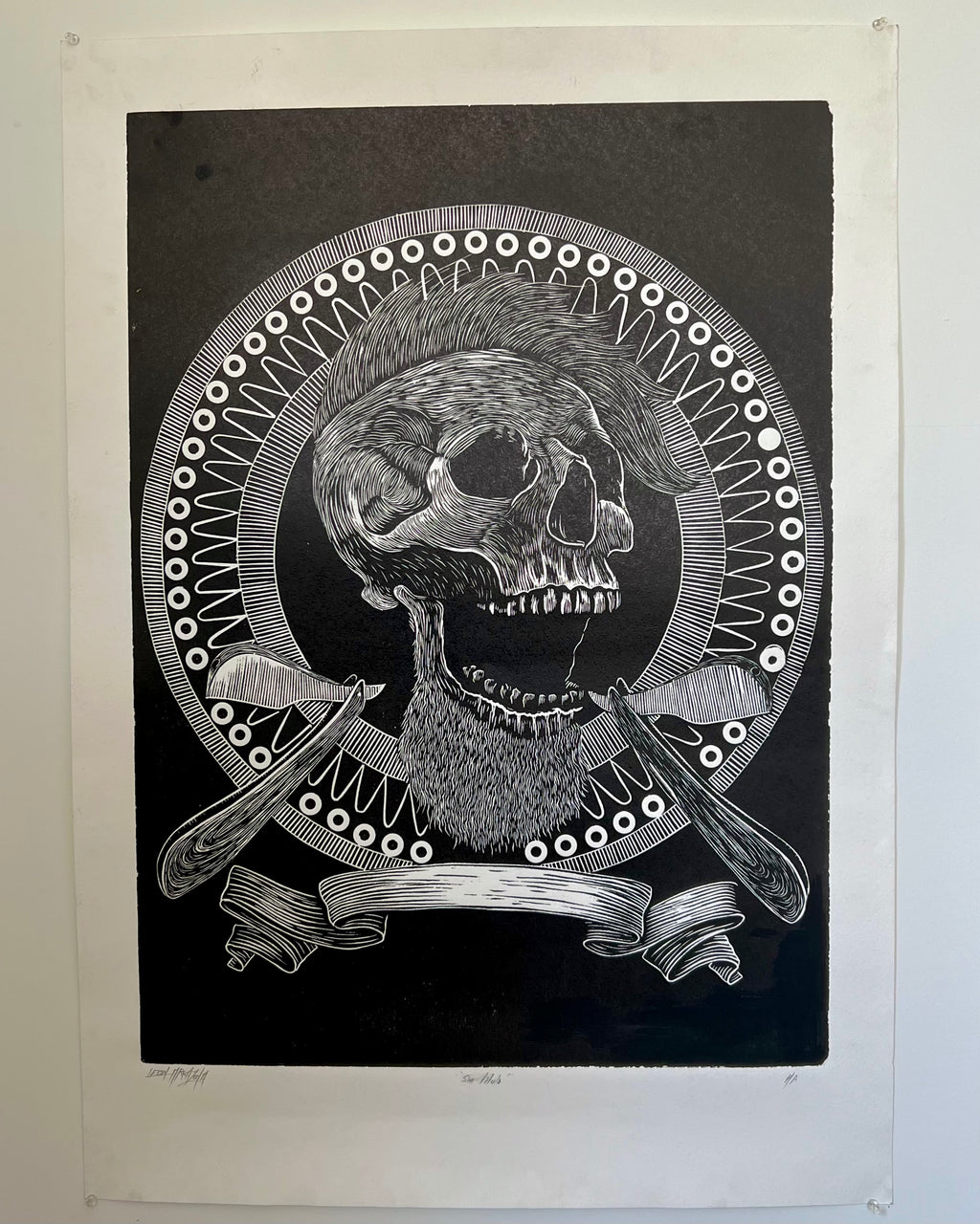 “Sin Título” by Leon Arrazola- Grabado- Woodcut Printmaking