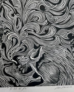 “Al Lado Del Rio” by Leon Arrazola- Grabado- Woodcut Printmaking 3/30