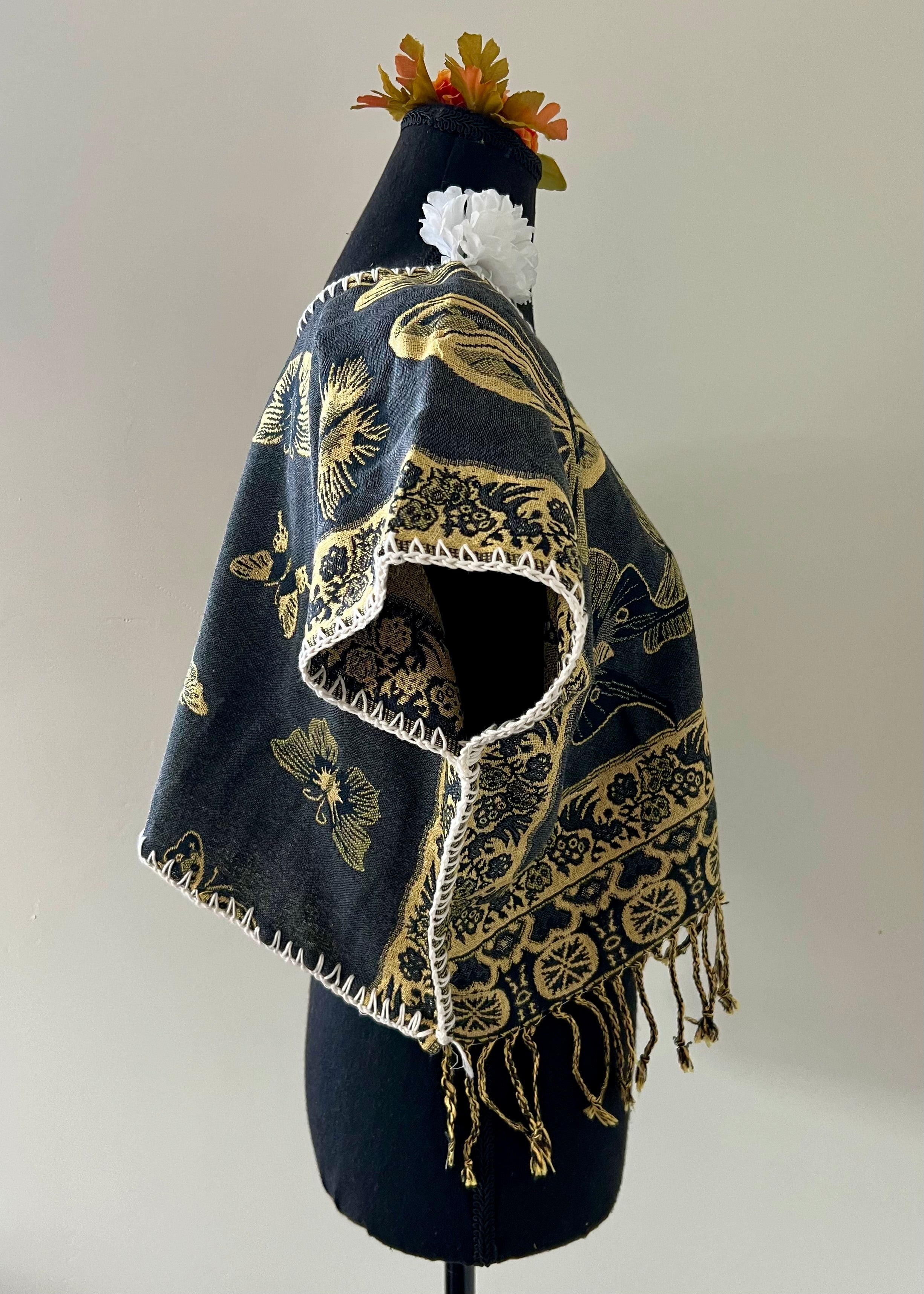 Butterfly Cropped Huipil-style Top