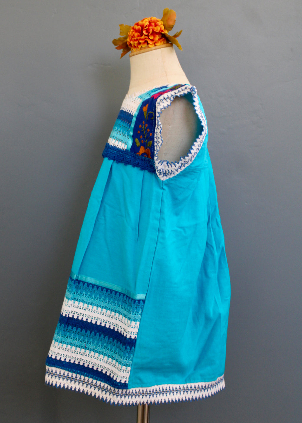 Girls Hand-Embroidered Oaxacan Crochet Dress