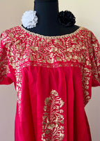 Handmade Oaxacan Embroidered Long Length Dress - San Antonino Style
