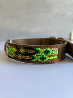 Leather Dog Collar with Embroidered Details
