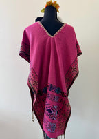 Geometric Border Rebozo-Style Woven Shawl / Multi-Way Cover-Up