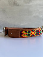 Leather Dog Collar with Embroidered Details