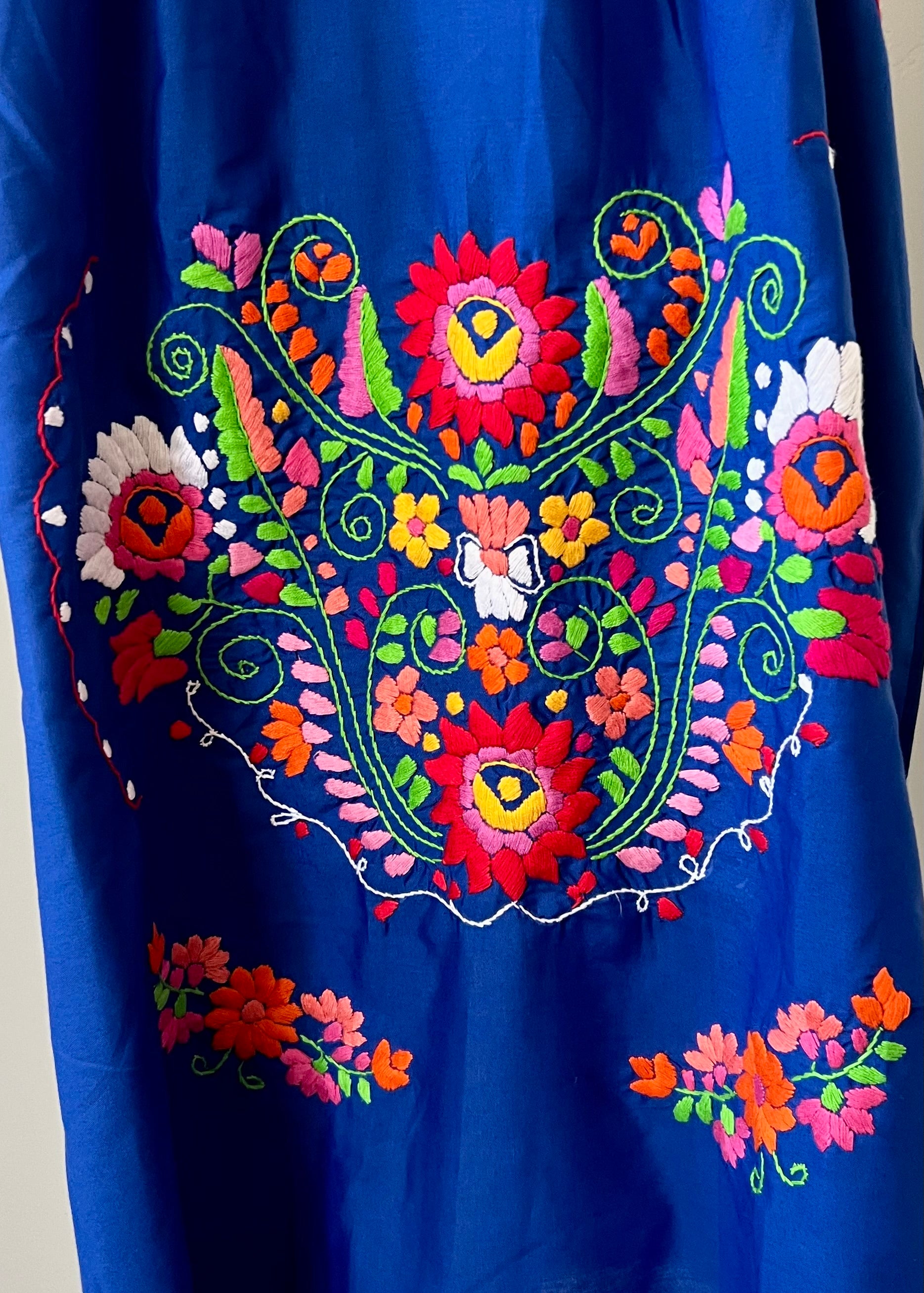 Handmade Oaxacan Embroidered Short Length Dress - San Antonino Style
