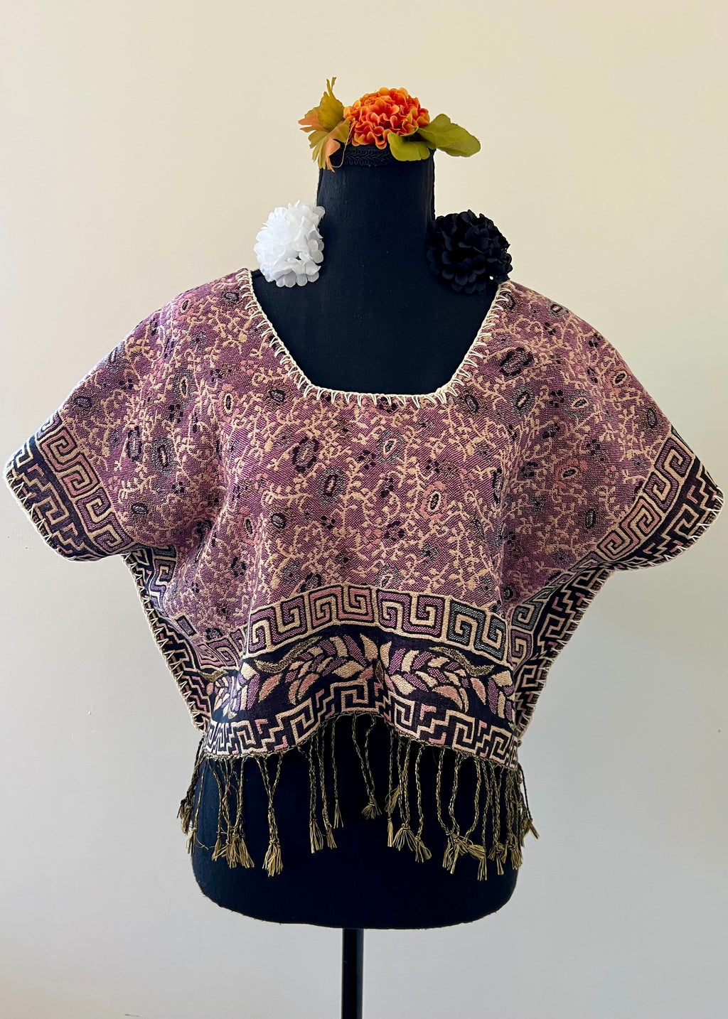 Cropped Huipil-Style Top