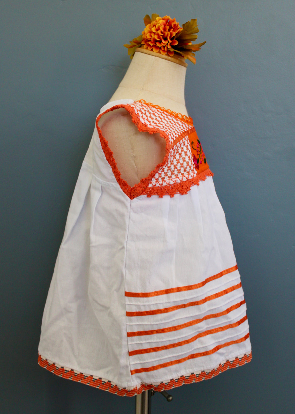 Girls Hand-Embroidered Oaxacan Crochet Dress