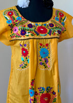 Handmade Oaxacan Embroidered Long Length Dress - San Antonino Style