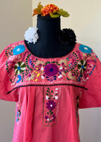 Handmade Oaxacan Embroidered Short Length Dress - San Antonino Style
