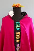 Pancho with Embroidered Floral Details