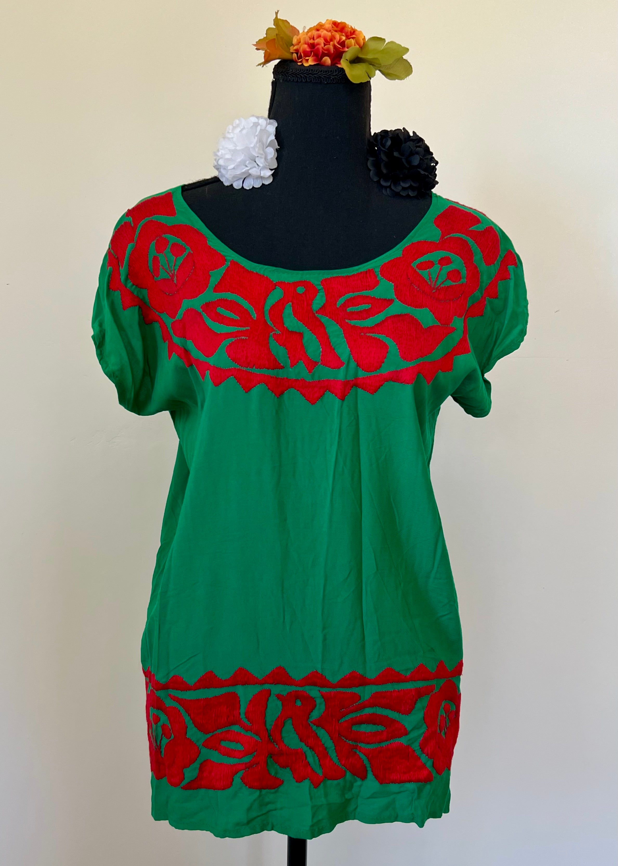 Traditional Oaxacan Embroidered Blouse – San Antonino Style