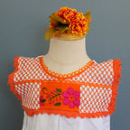 Girls Hand-Embroidered Oaxacan Crochet Dress
