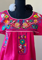 Handmade Oaxacan Embroidered Short Length Dress - San Antonino Style