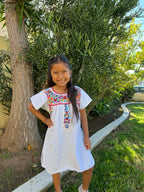 Girls Hand-Embroidered Mexican Dress - San Antonino / Oaxaca Style