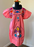 Handmade Oaxacan Embroidered Short Length Dress - San Antonino Style