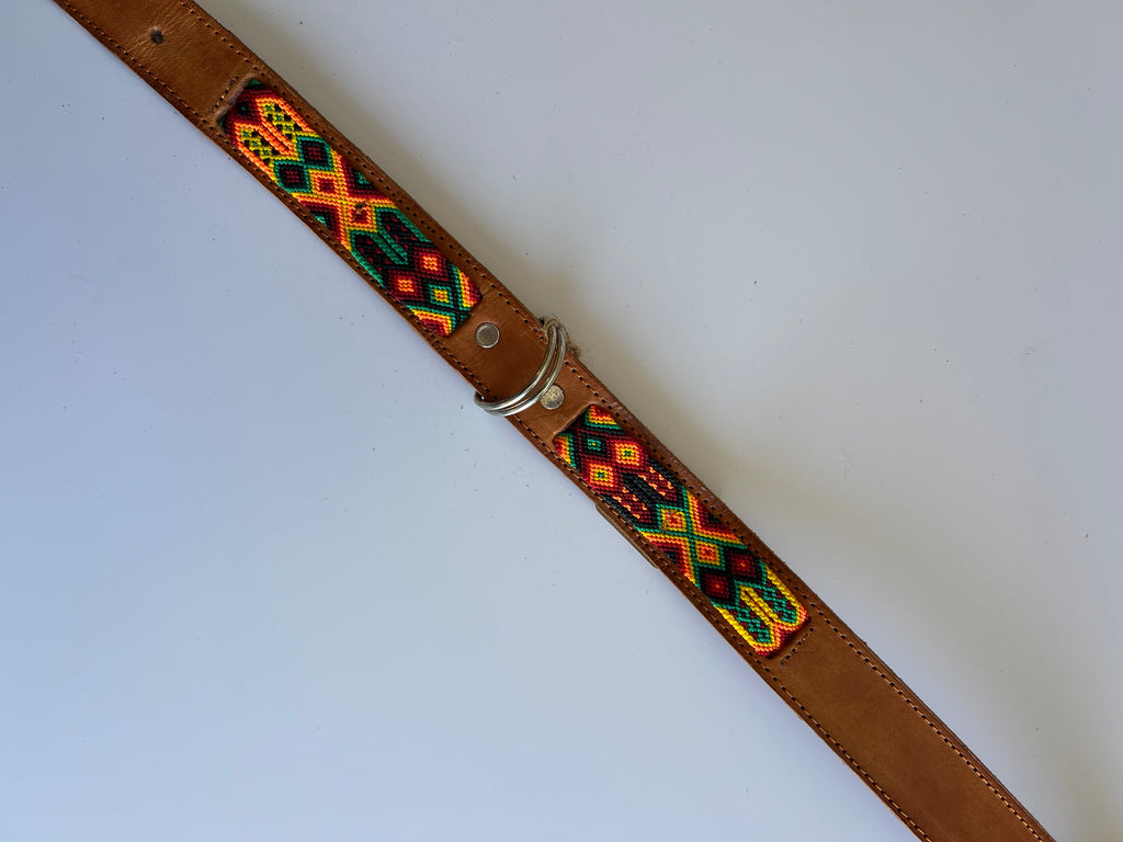 Leather Dog Collar with Embroidered Details