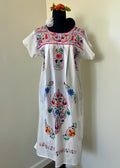 Handmade Oaxacan Embroidered Long Length Dress - San Antonino Style