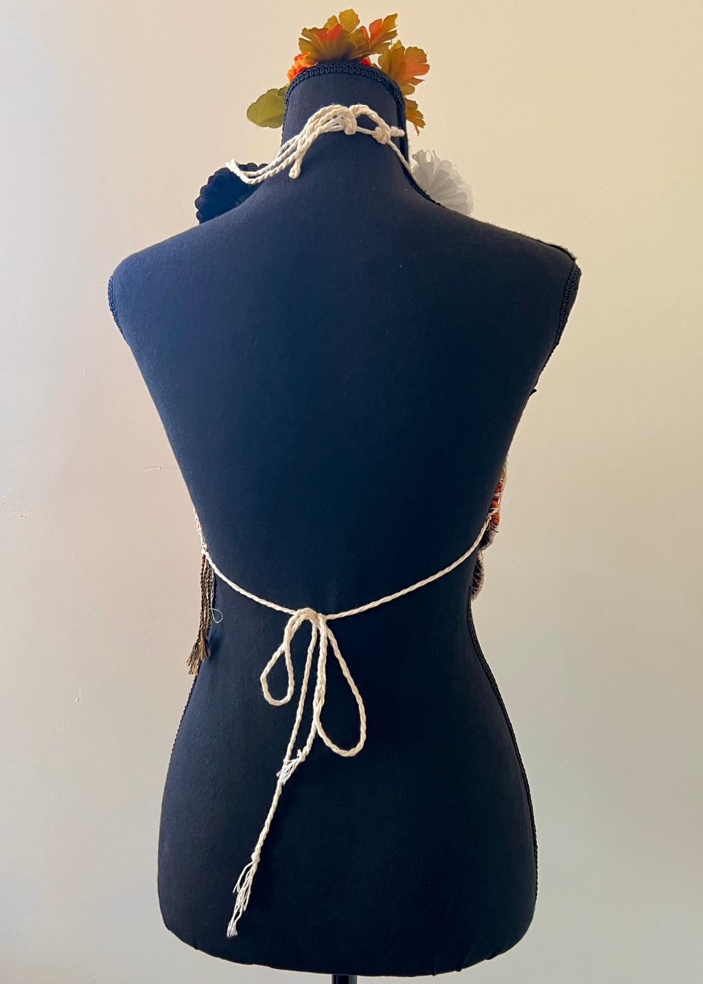 Floral Diamond Backless Halter Top