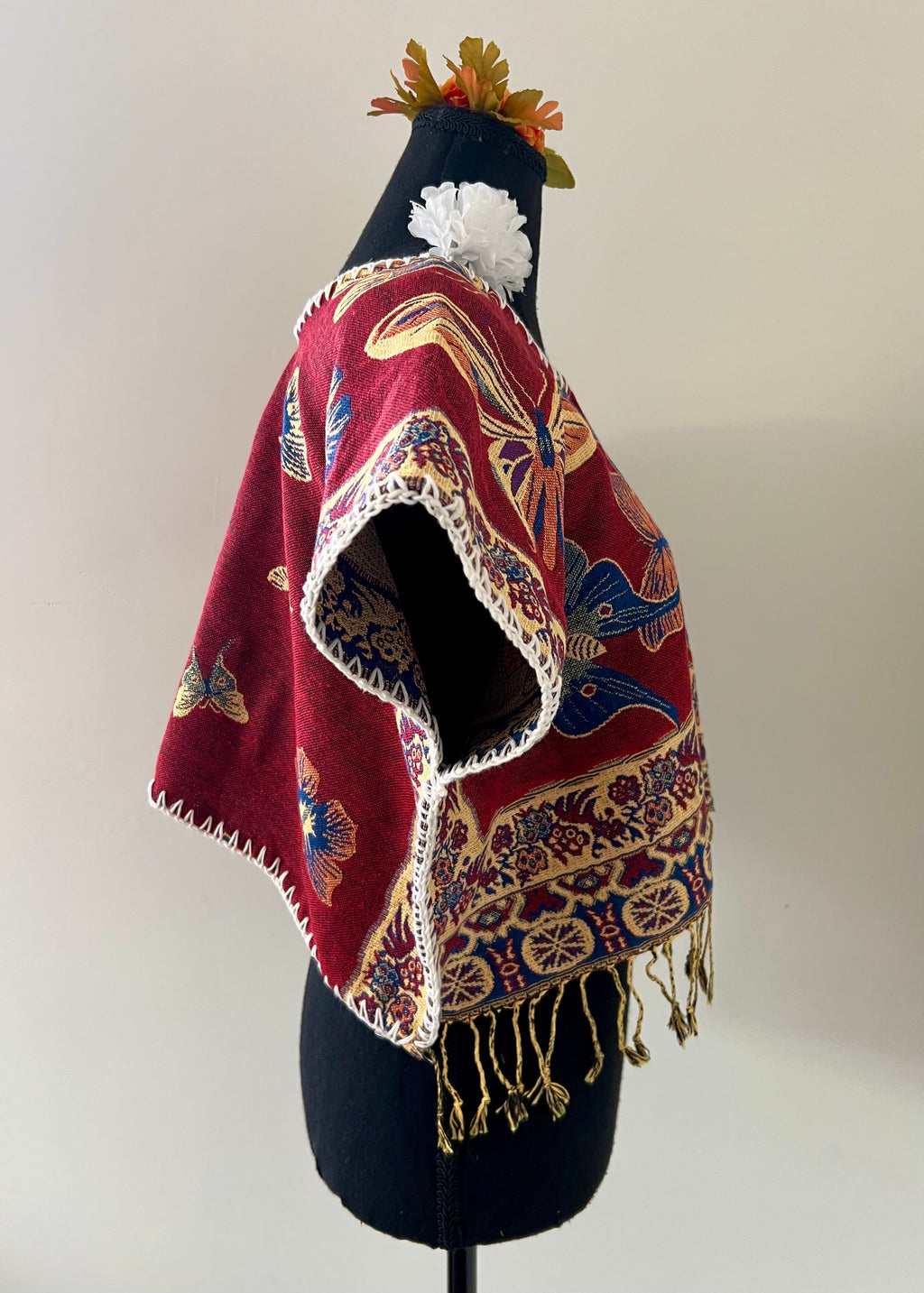 Butterfly Cropped Huipil-style Top