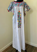 Handmade Oaxacan Embroidered Long Length Dress - San Antonino Style