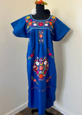 Handmade Oaxacan Embroidered Long Length Dress - San Antonino Style