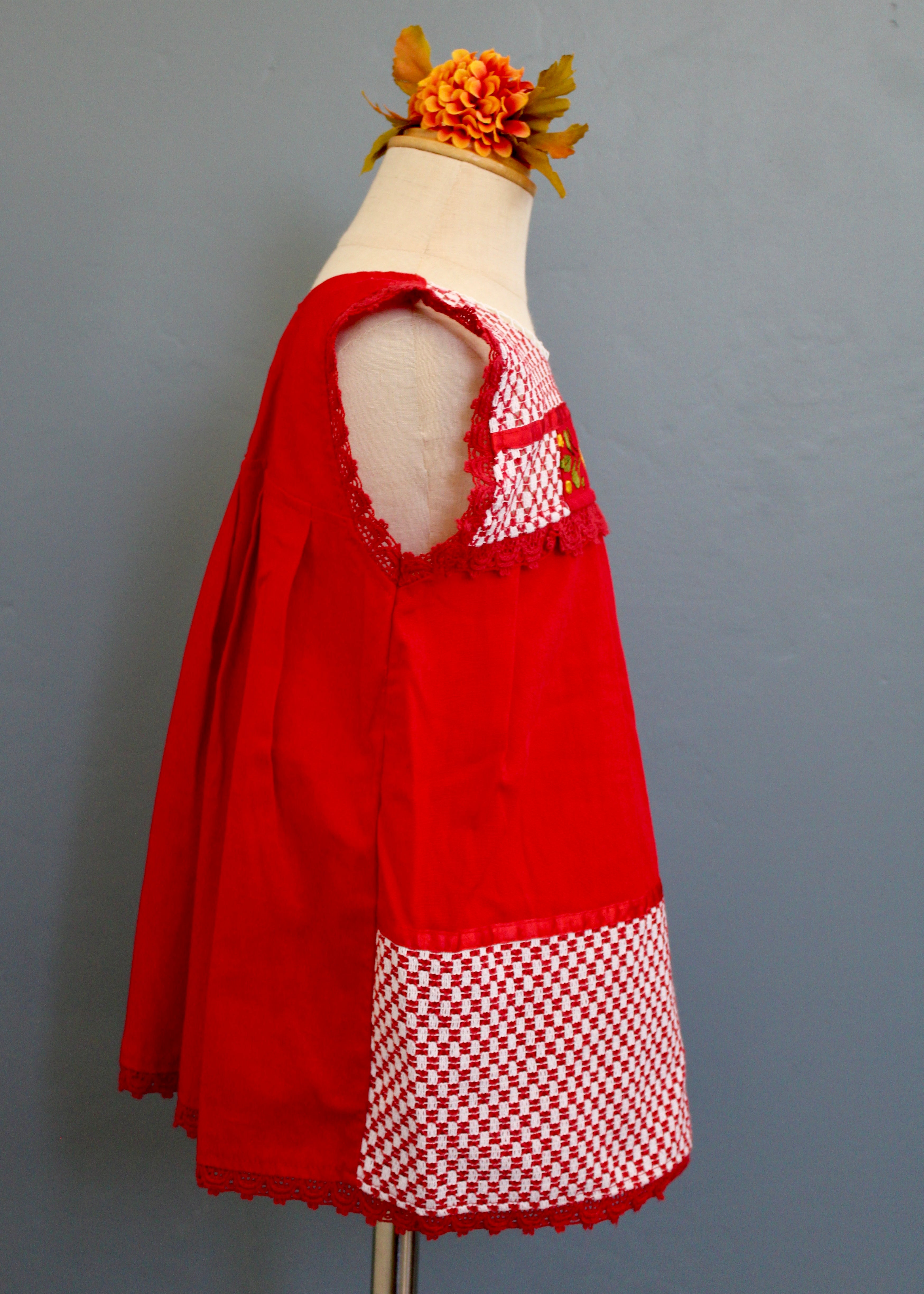 Girls Hand-Embroidered Oaxacan Crochet Dress