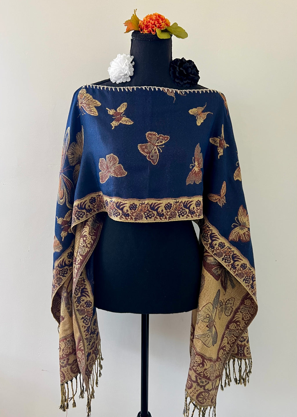 Butterfly Rebozo-Style Woven Shawl / Multi-Way Cover-Up