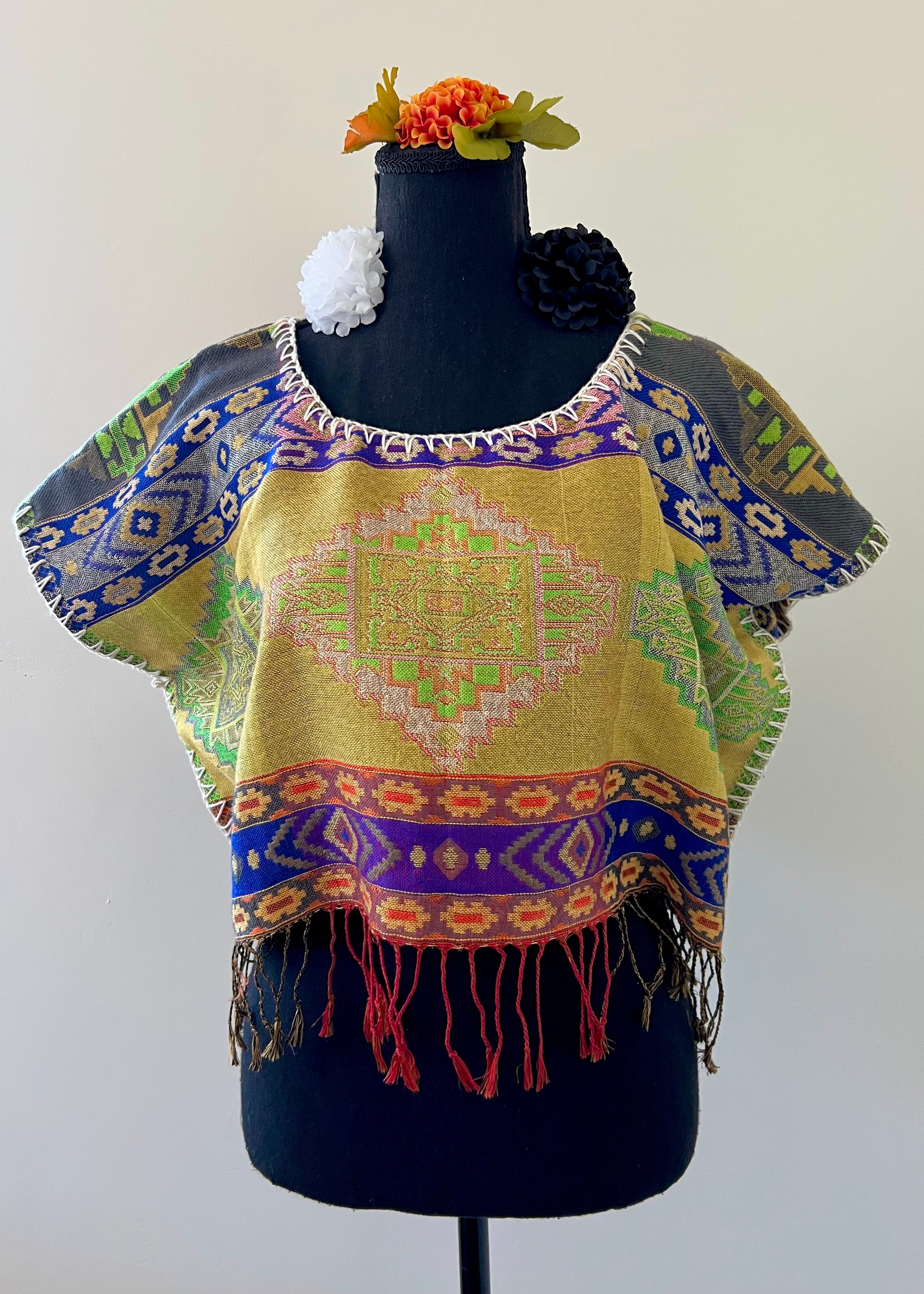 Cropped Huipil-Style Top