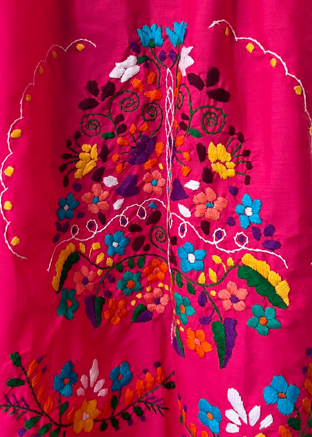 Handmade Oaxacan Embroidered Short Length Dress - San Antonino Style