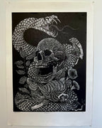 “Polinizacion” by Leon Arrazola- Grabado- Woodcut Printmaking 3/30