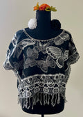Butterfly Cropped Huipil-style Top