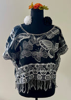 Butterfly Cropped Huipil-style Top