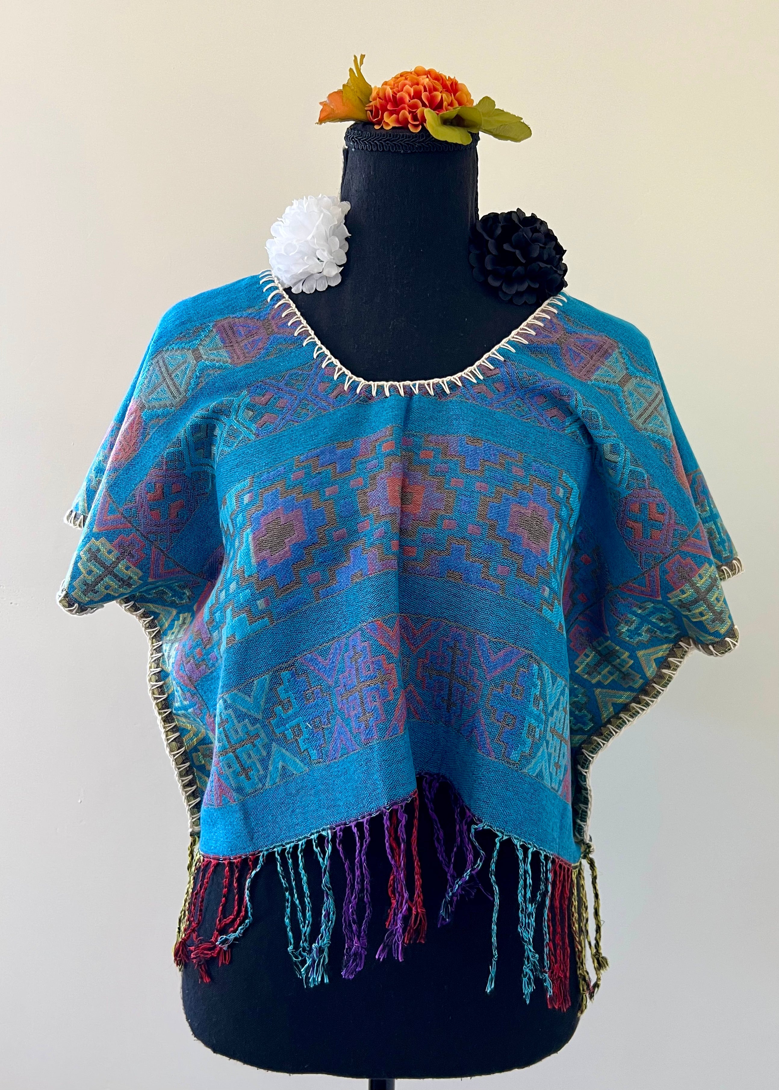 Geometric Cropped Huipil-Style Top