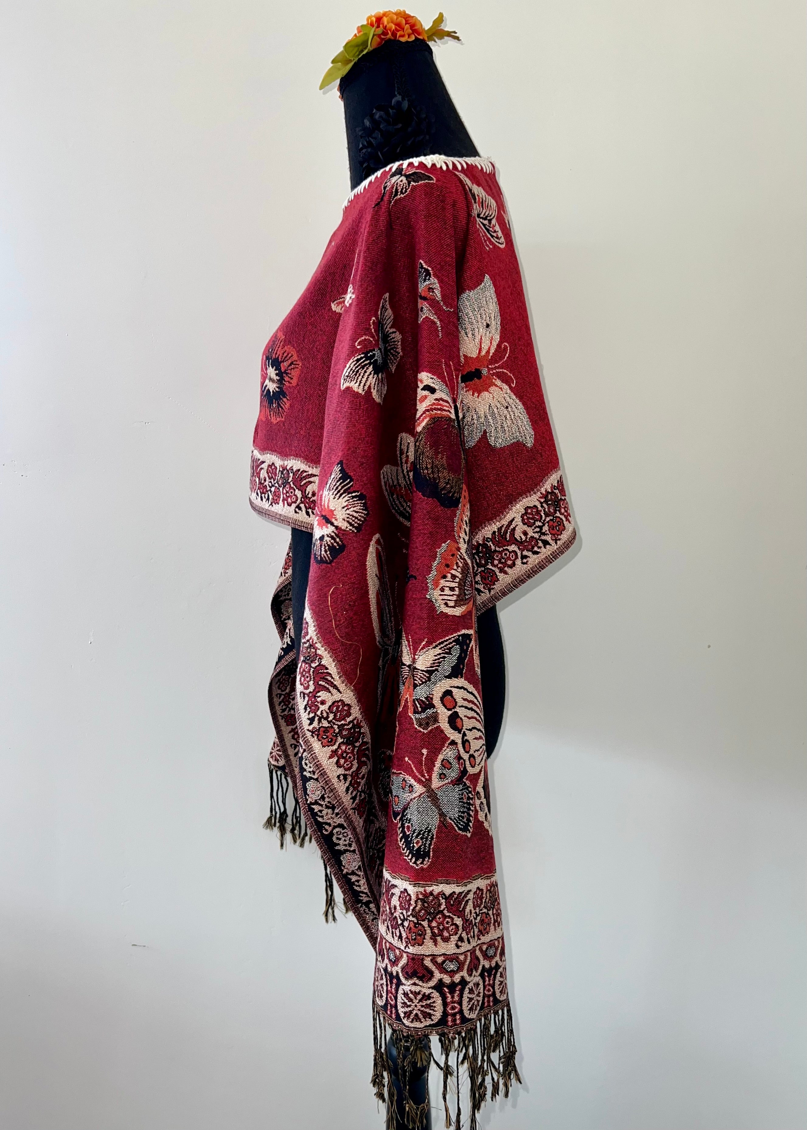 Butterfly Rebozo-Style Woven Shawl / Multi-Way Cover-Up