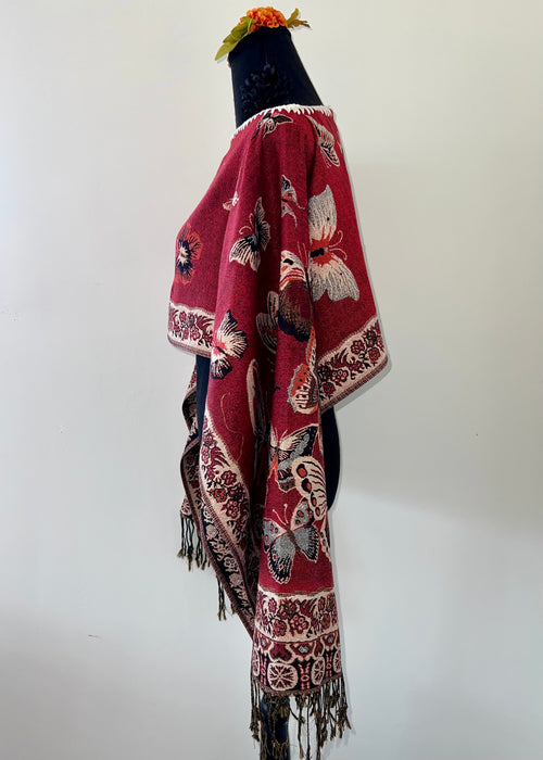Butterfly Rebozo-Style Woven Shawl / Multi-Way Cover-Up