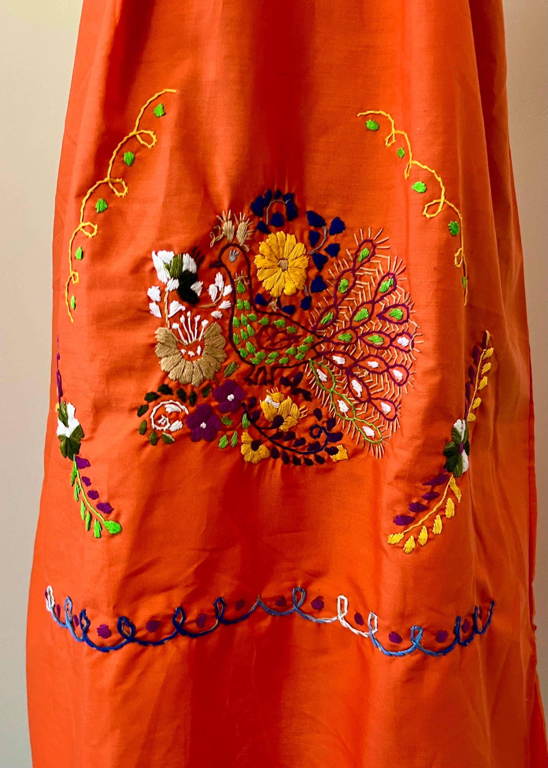 Handmade Oaxacan Embroidered Short Length Dress - San Antonino Style